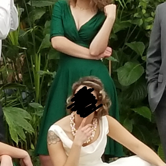 50's Style Green Swing Dress - Picture 5 of 5